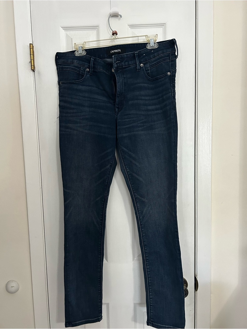 Express Women's Dark Blue Slim Straight Jeans
